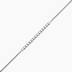 Bracelet Sidney Argent Blanc Oxyde De Zirconium Et Olivine