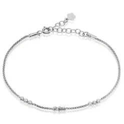 Bracelet Sidney Argent Blanc Oxyde De Zirconium Et Olivine