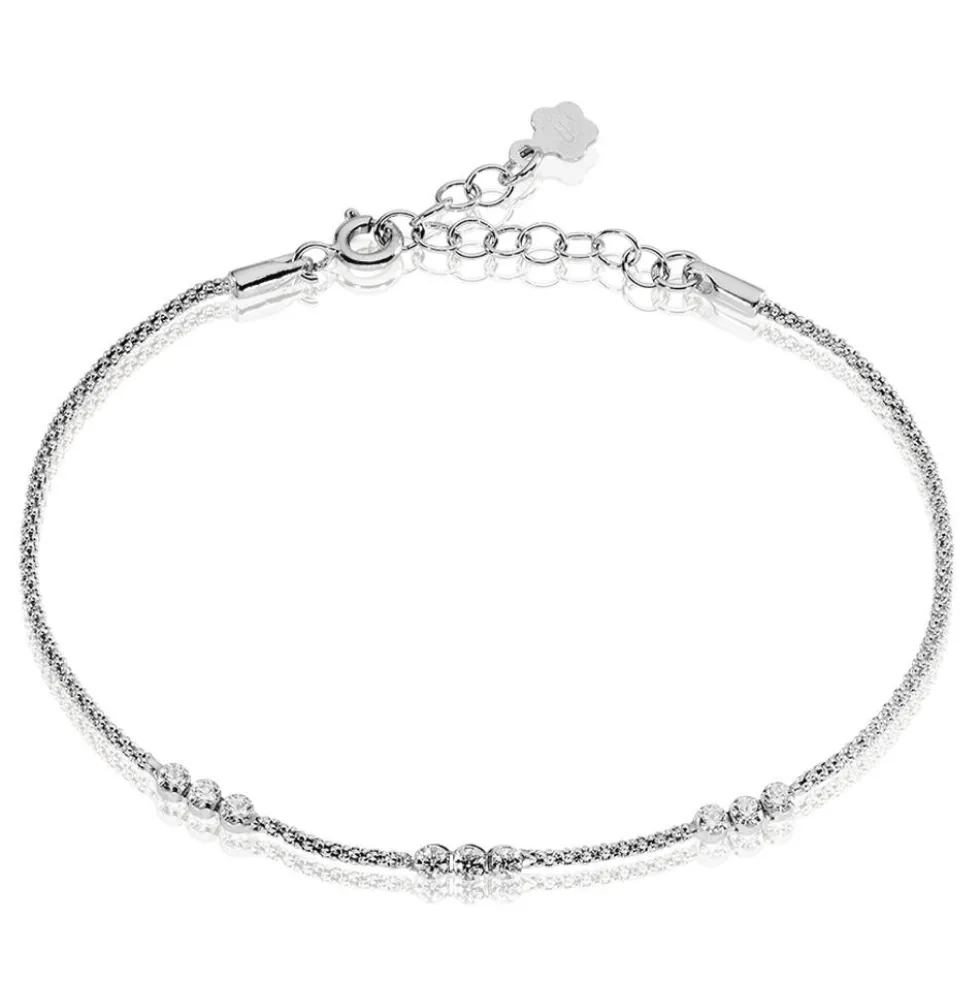 Bracelet Sidney Argent Blanc Oxyde De Zirconium Et Olivine