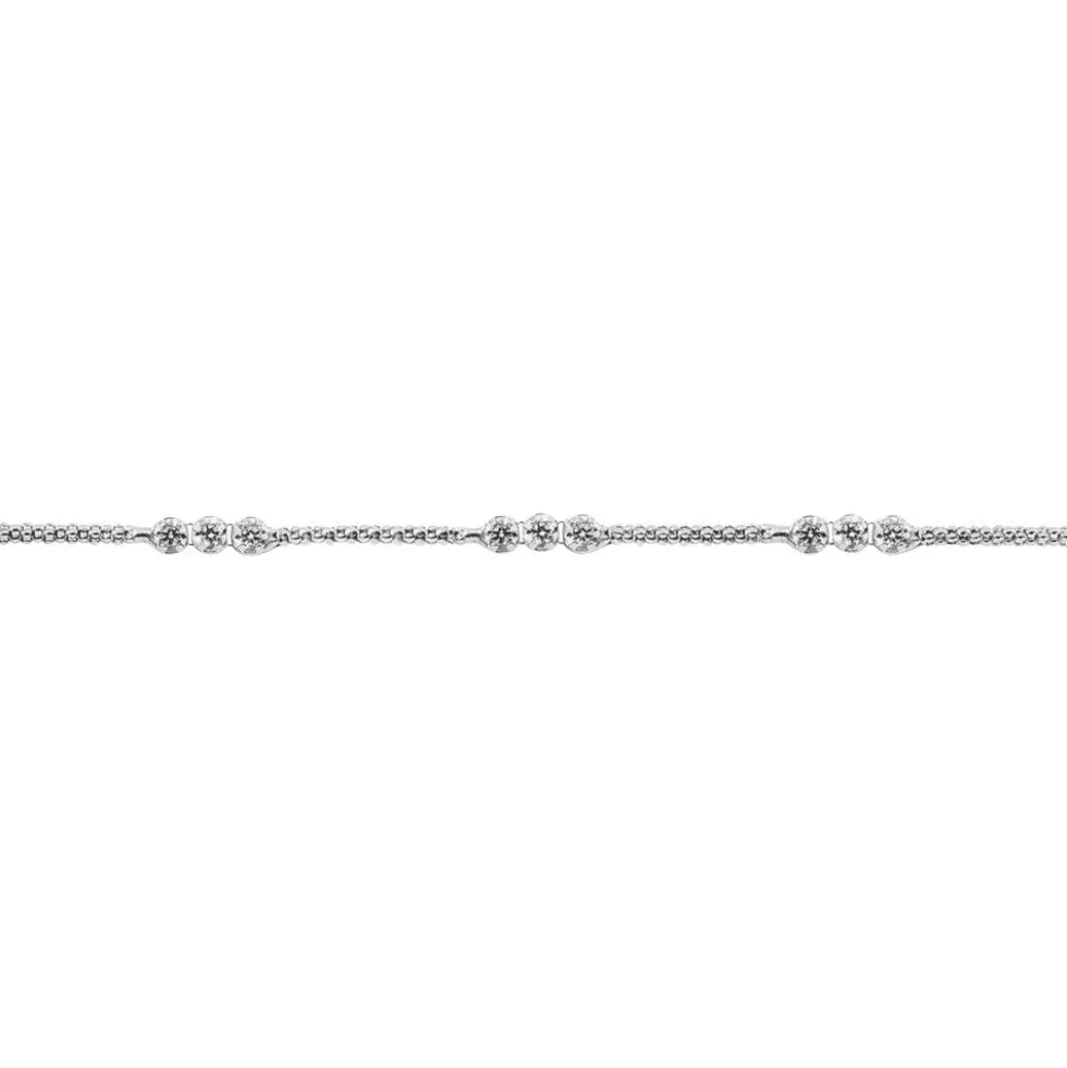 Bracelet Sidney Argent Blanc Oxyde De Zirconium Et Olivine