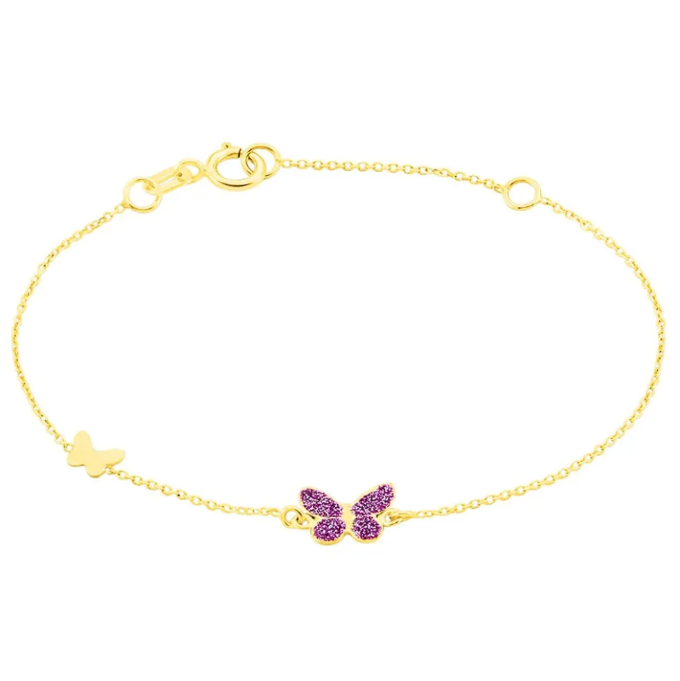 Bracelet Silia Papillon Or Jaune
