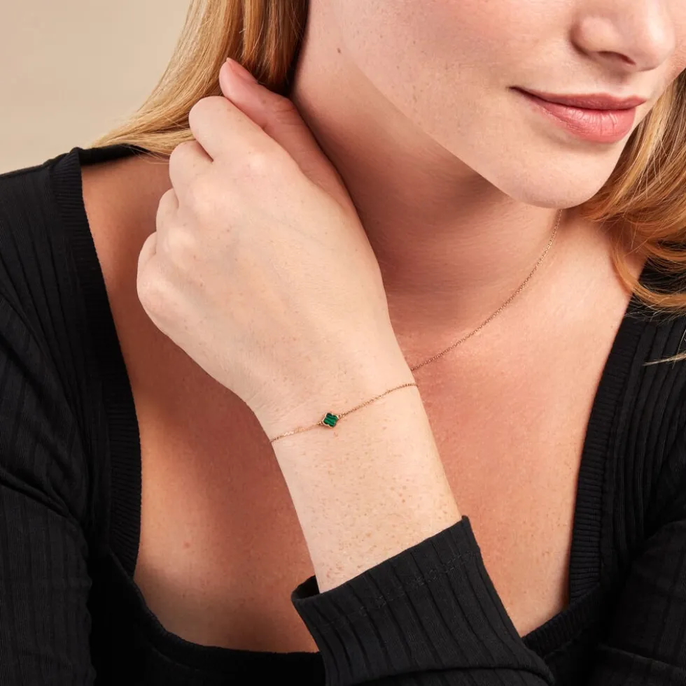 Bracelet Stellya Or Jaune Malachite