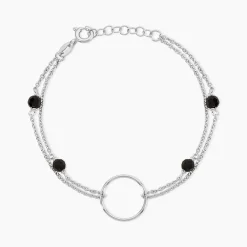 Bracelet Tamar Argent Blanc Pierre De Synthese