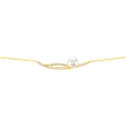 Bracelet Tesnimae Or Jaune Oxyde De Zirconium Et Perle De Culture