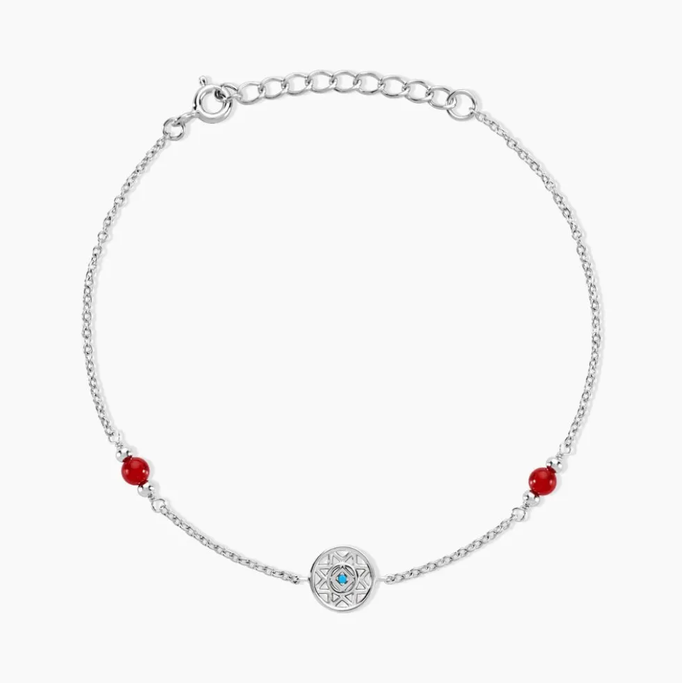 Bracelet Umah Argent Blanc Corail Oxyde De Zirconium