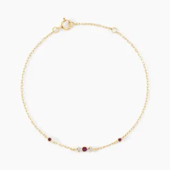 Bracelet Valora Or Jaune Rhodolite Oxyde De Zirconium