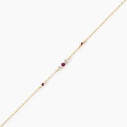 Bracelet Valora Or Jaune Rhodolite Oxyde De Zirconium