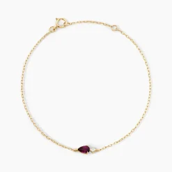 Bracelet Valora Or Jaune Rhodolite Oxyde De Zirconium