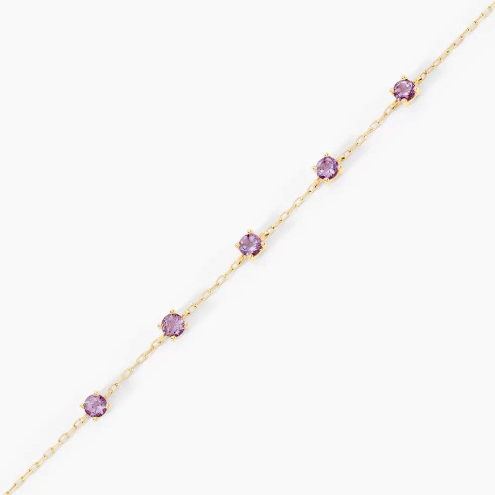 Bracelet Veasna Or Jaune Améthyste