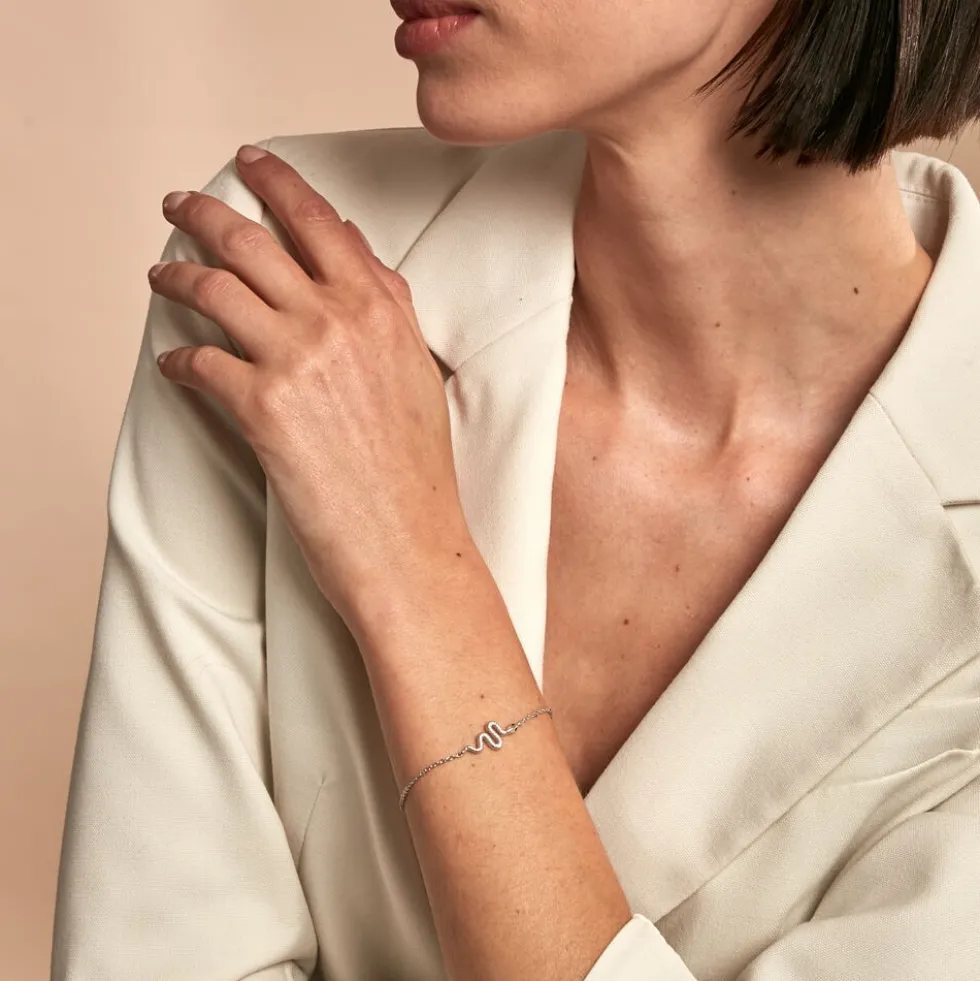 Bracelet Yoshie Argent Blanc