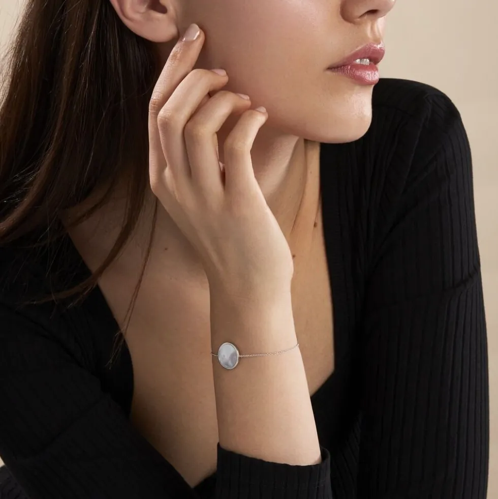Bracelet Zealie Argent Blanc Nacre