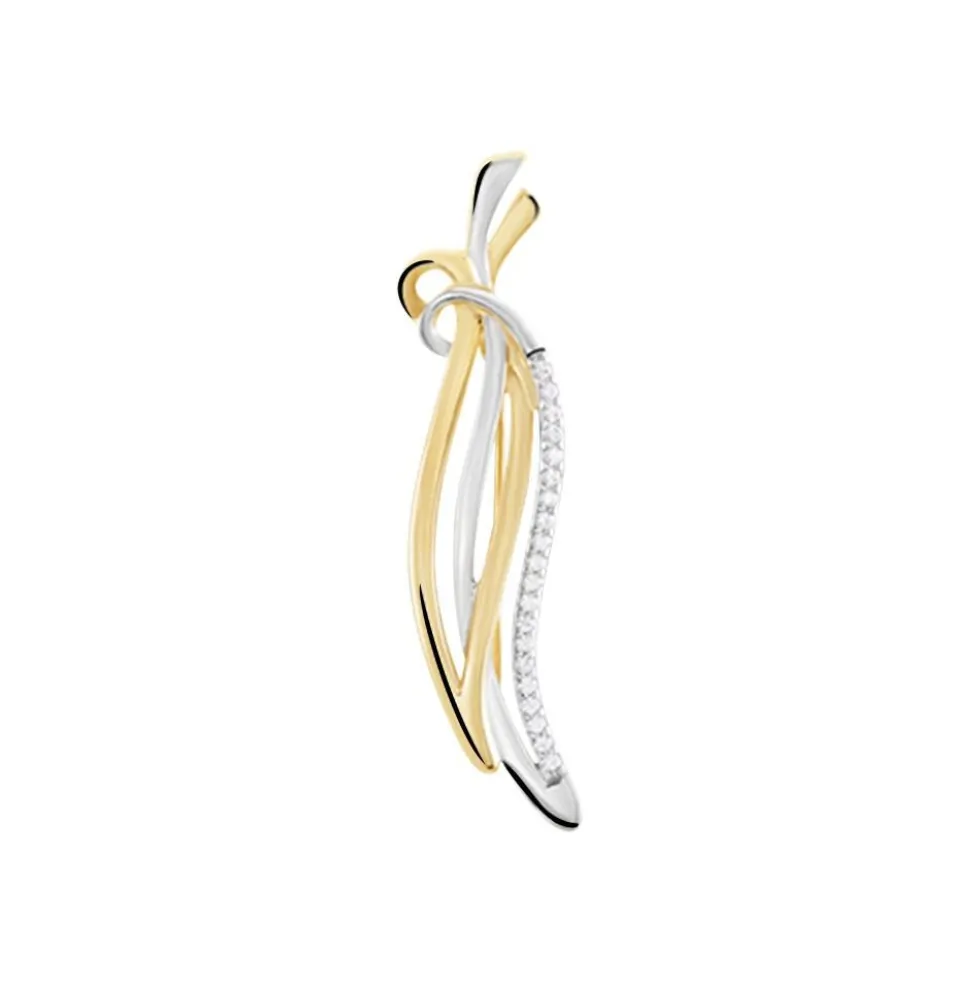 Broche Annaline Plaqué Or Jaune Oxyde De Zirconium
