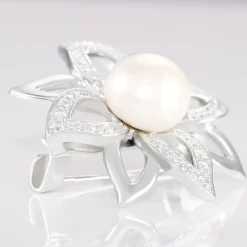 Broche Bonifacio Argent Blanc Oxyde De Zirconium
