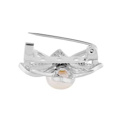 Broche Bonifacio Argent Blanc Oxyde De Zirconium