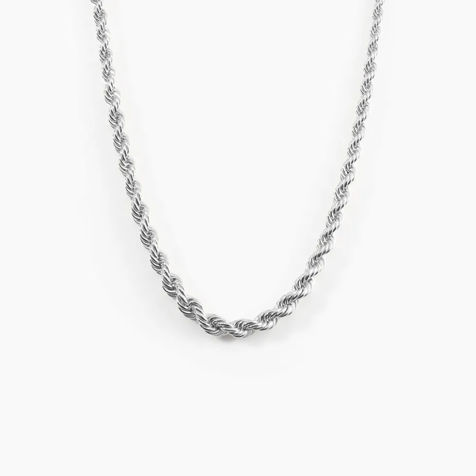 Chaine Cordelia Maille Corde Or Blanc