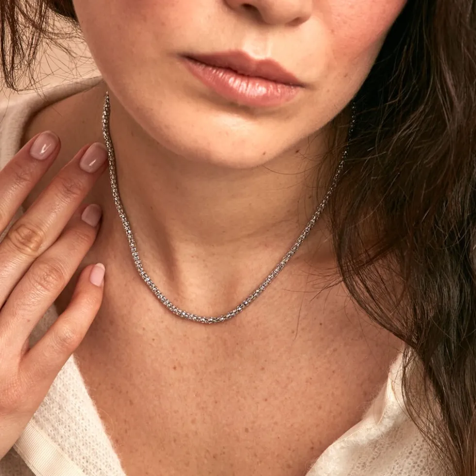 Chaine Nahila Argent Blanc