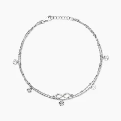 Chaîne De Cheville Argent Blanc Roschen Oxydes De Zirconium