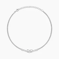 Chaîne De Cheville Aurelio Argent Blanc Oxyde De Zirconium