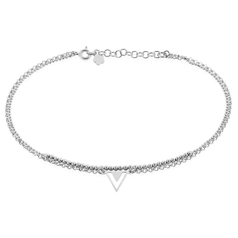Chaîne De Cheville Azza Argent Blanc
