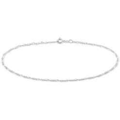 Chaîne De Cheville Cleona Maille Alternee 1/3 Argent Blanc
