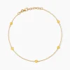 Chaîne De Cheville Edvina Plaqué Or Jaune Cristaux De Swarovski