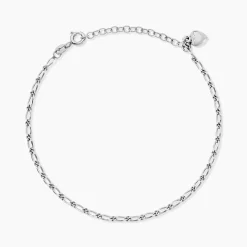 Chaîne De Cheville Laurelyn Maille Alternee 1/1 Argent Blanc
