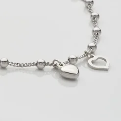 Chaîne De Cheville Minia Argent Blanc