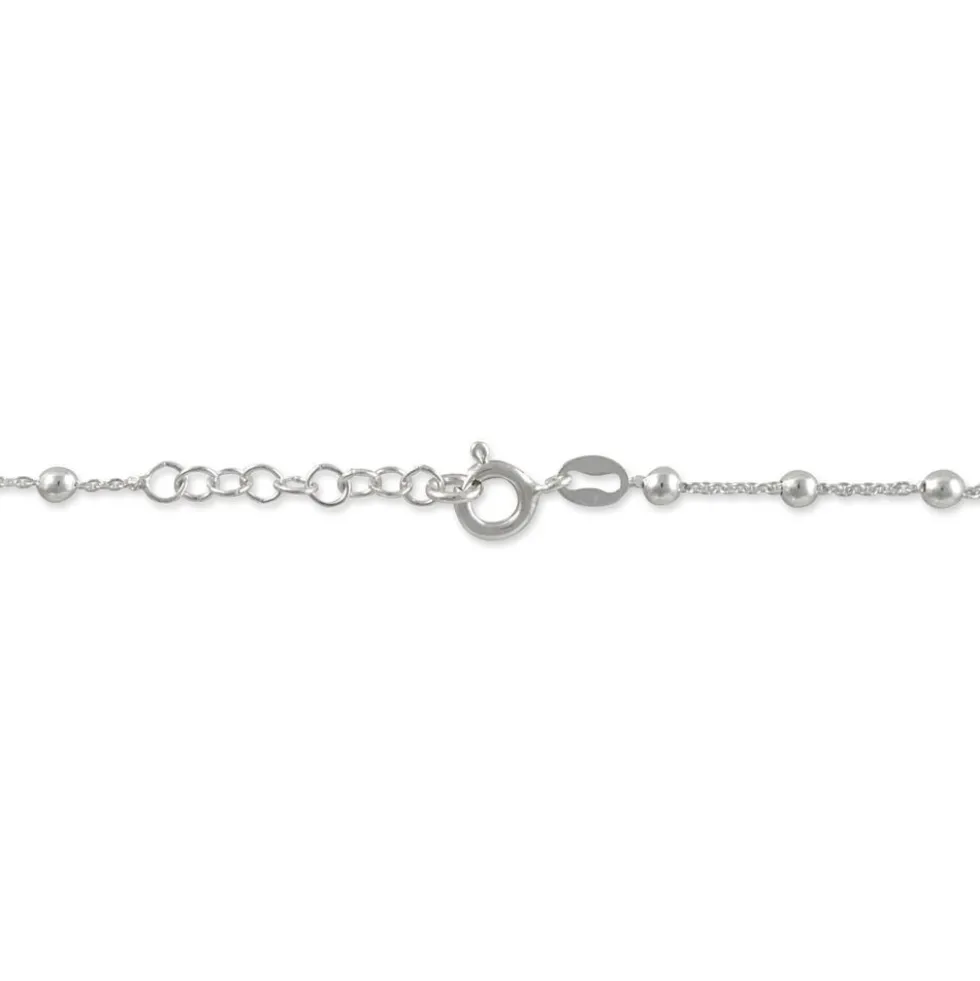 Chaîne De Cheville Minia Argent Blanc