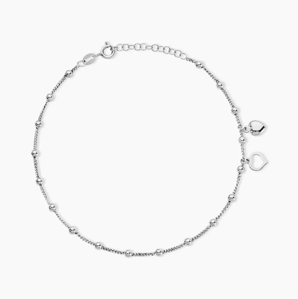 Chaîne De Cheville Minia Argent Blanc