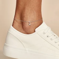 Chaîne De Cheville Zeli Argent Blanc