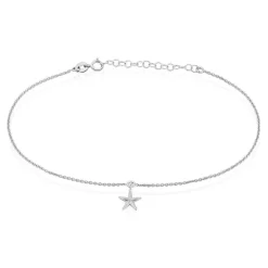 Chaîne De Cheville Zeli Argent Blanc