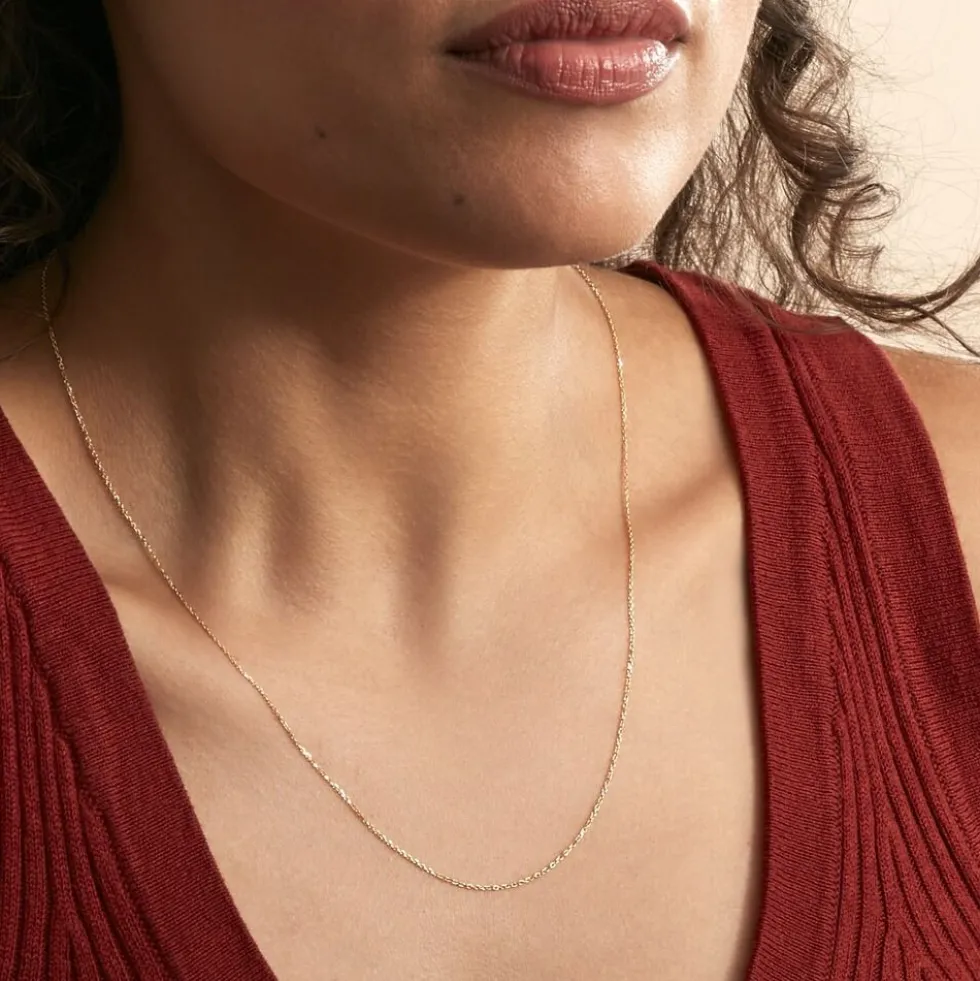 Chaîne Igoa Maille Forçat Diamantee Or Jaune