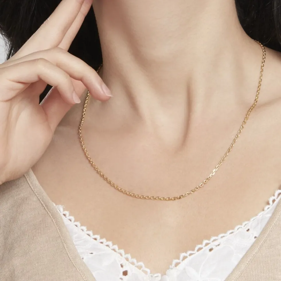Chaîne Maille Forçat Diamantée Or Jaune