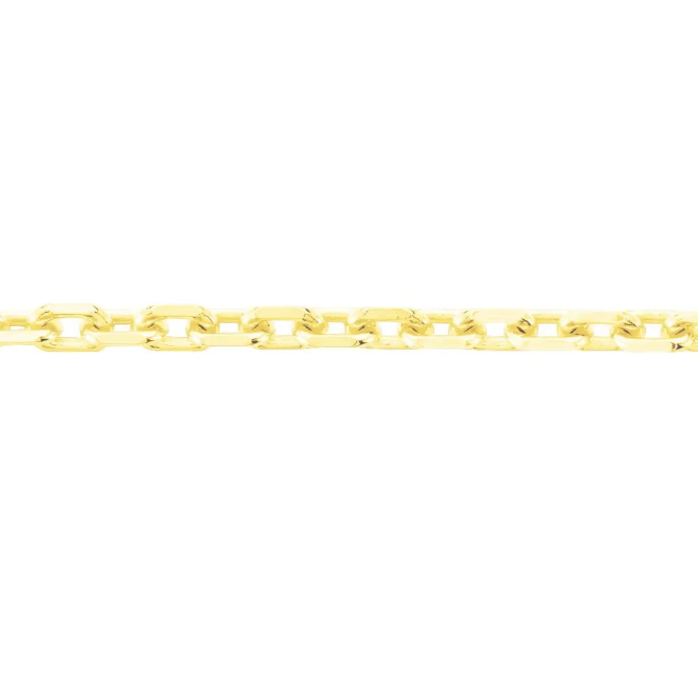 Chaîne Maille Forçat Diamantée Or Jaune