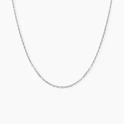 Chaîne Maille Forçat Diamantee Or Blanc