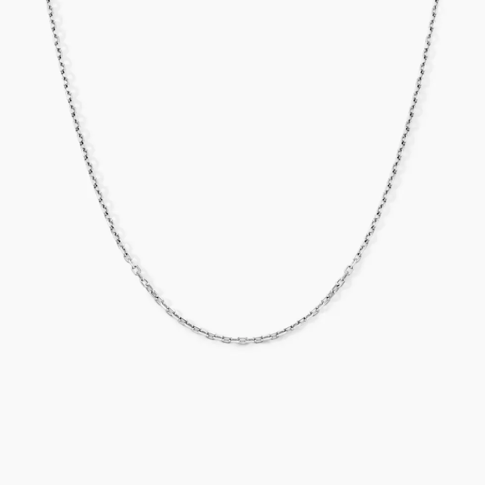 Chaîne Maille Forçat Diamantee Or Blanc