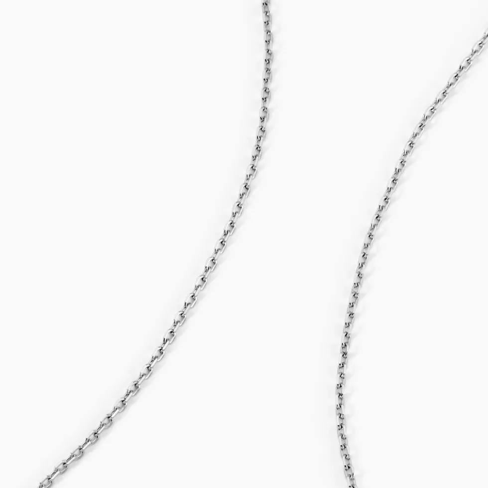 Chaîne Maille Forçat Diamantee Or Blanc