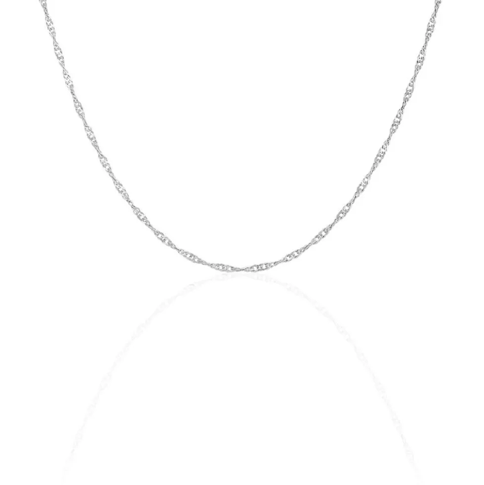 Chaîne Mayi Maile Singapour Or Blanc