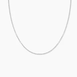 Chaîne Ilda Maille Forçat Limee Or Blanc