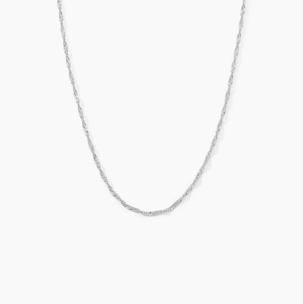 Chaîne Imanie Maille Singapour Or Blanc
