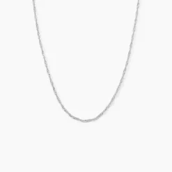 Chaîne Ons Maille Singapour Or Blanc
