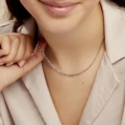Chaîne Vivian Argent Blanc