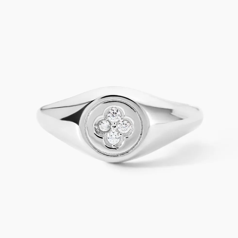 Chevalière Chesley Argent Blanc Oxyde De Zirconium