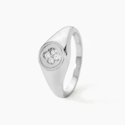 Chevalière Chesley Argent Blanc Oxyde De Zirconium