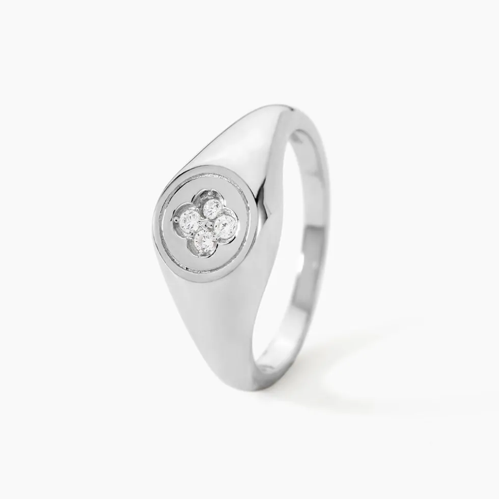 Chevalière Chesley Argent Blanc Oxyde De Zirconium