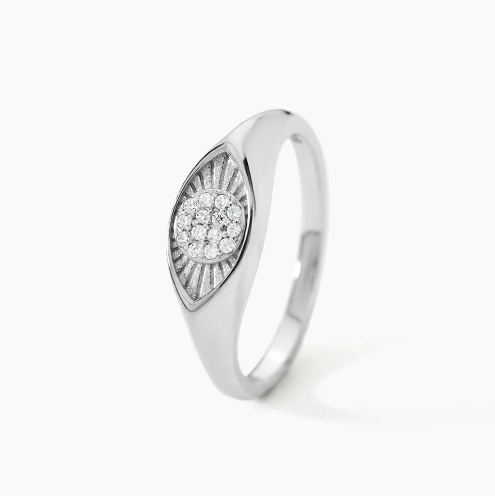 Chevalière Evalyn Argent Blanc Oxyde De Zirconium