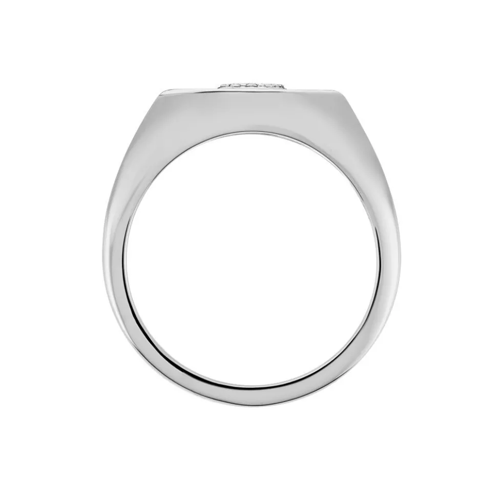 Chevalière Evalyn Argent Blanc Oxyde De Zirconium