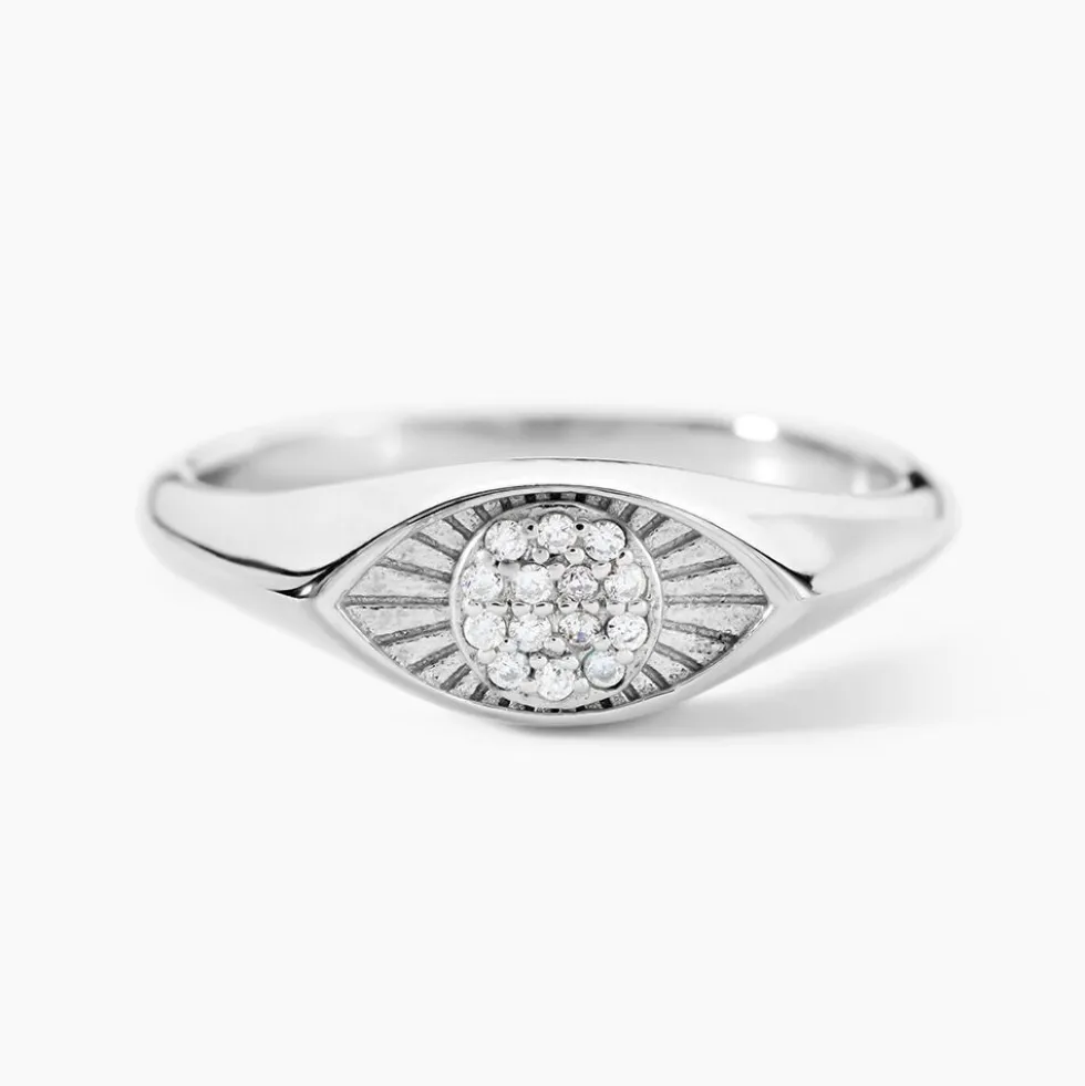 Chevalière Evalyn Argent Blanc Oxyde De Zirconium