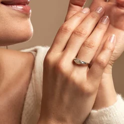 Chevalière Evalyn Argent Blanc Oxyde De Zirconium