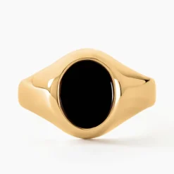 Chevalière Gerolt Ovale Or Jaune Onyx